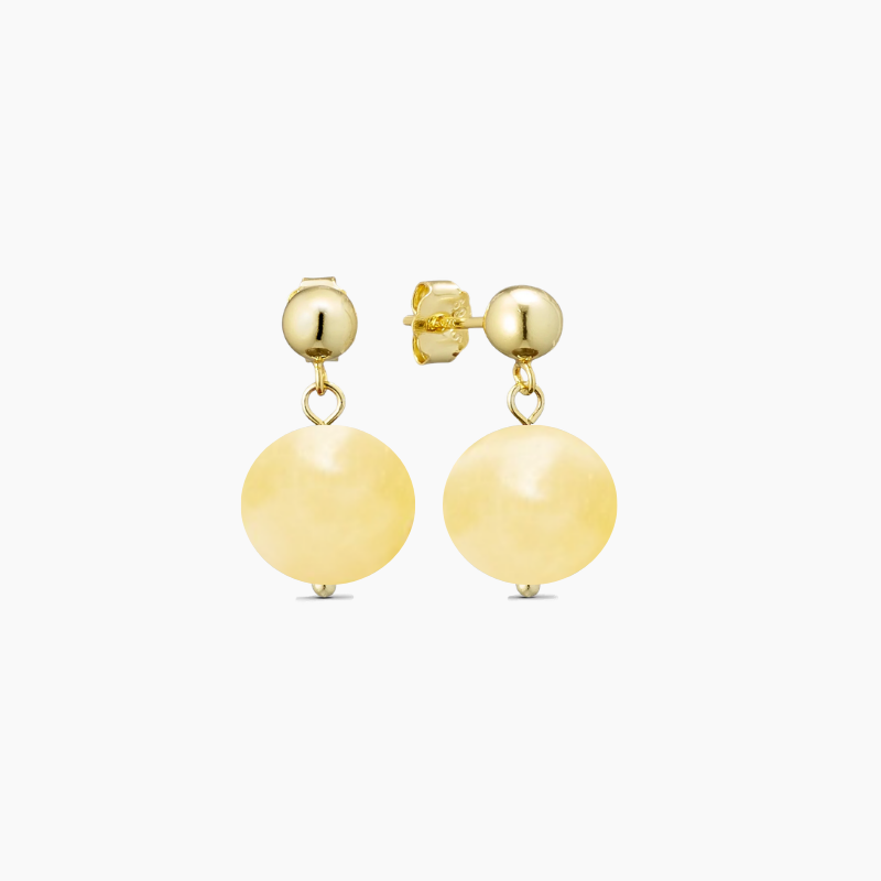 Nora Earrings Yellow Jade