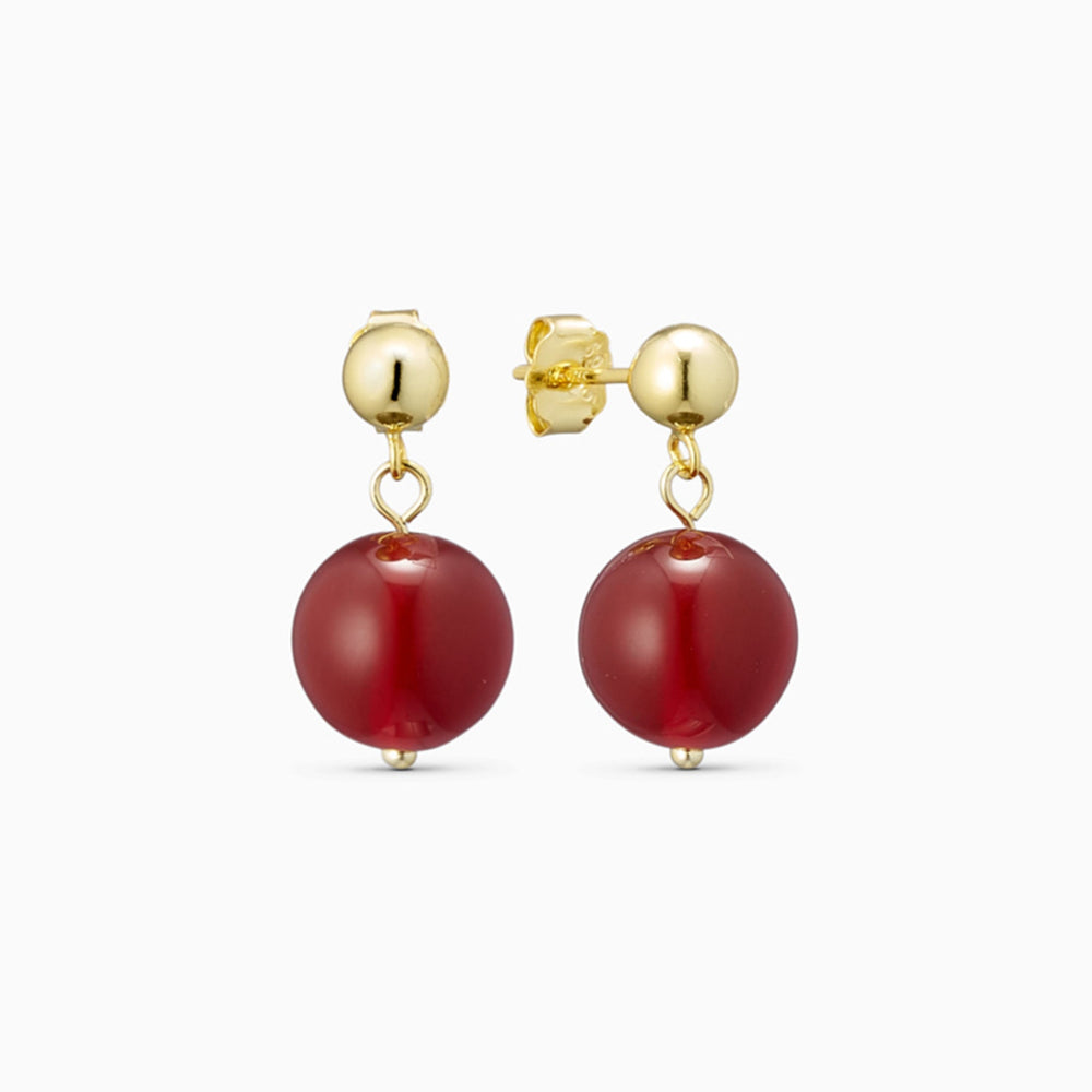 Nora Earrings Red Jade