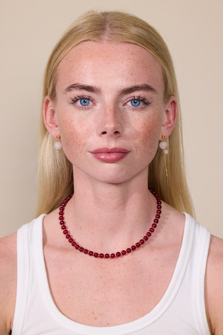 Hailey Necklace Red Jade