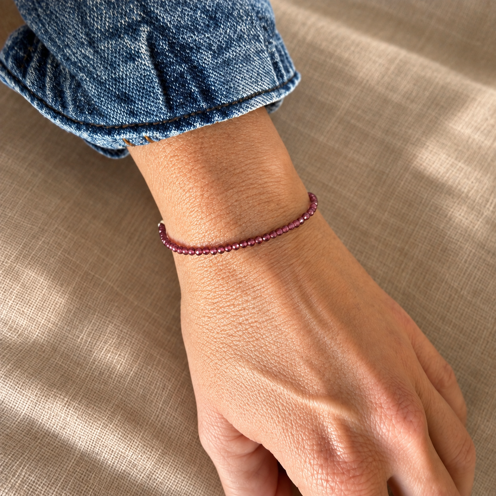 Petite Gemstone Bracelet Garnet
