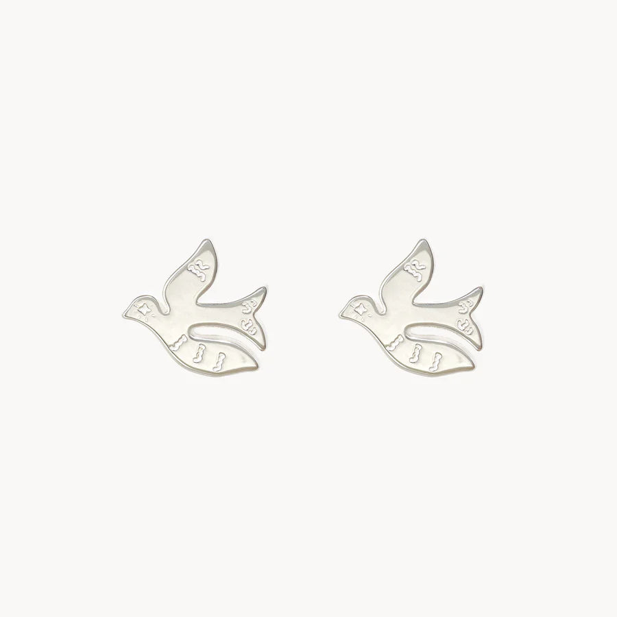 Hope Bird Earrings Silver