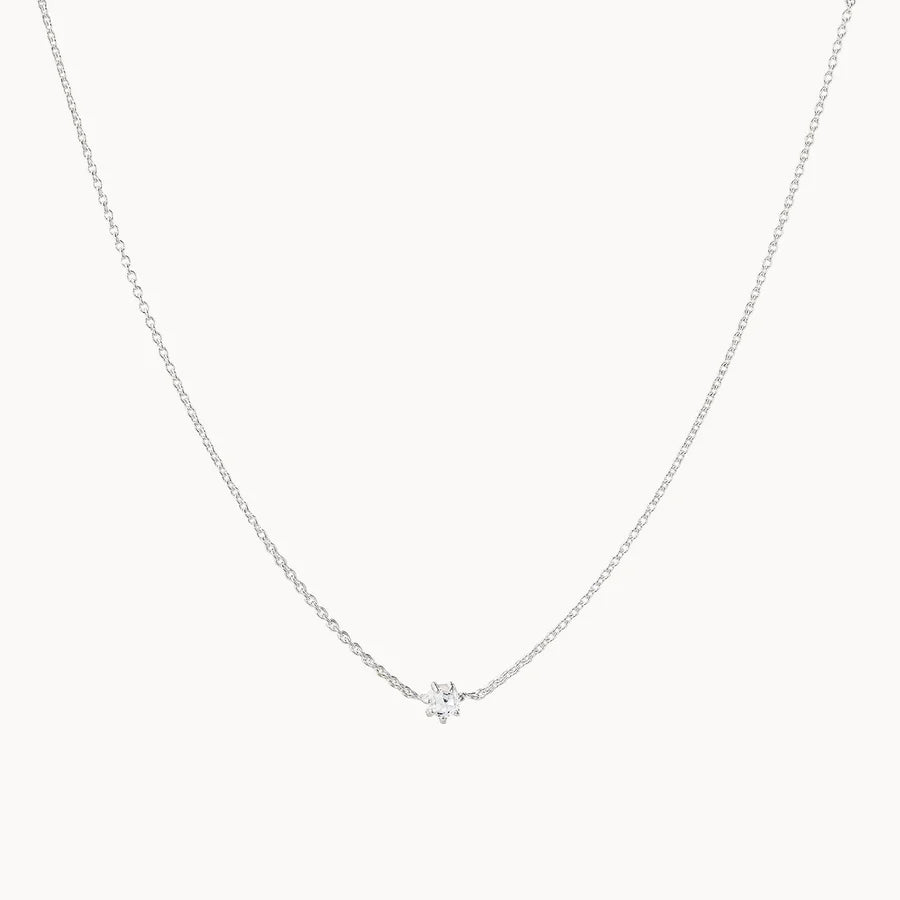 Supernova White Sapphire Necklace Silver