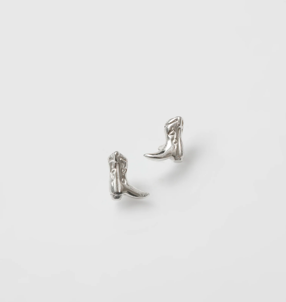 Cowboy Boot Charm Stud Earrings
