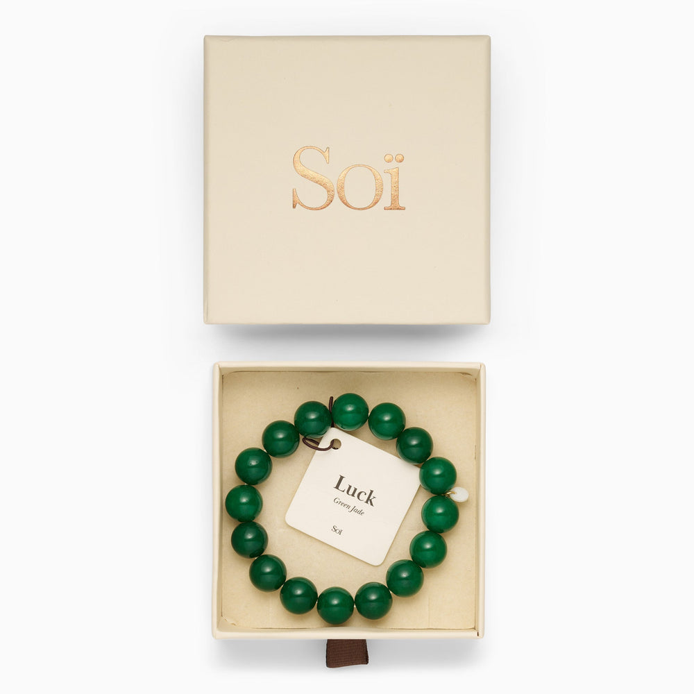 Chunky Stretch Bracelet Green Jade