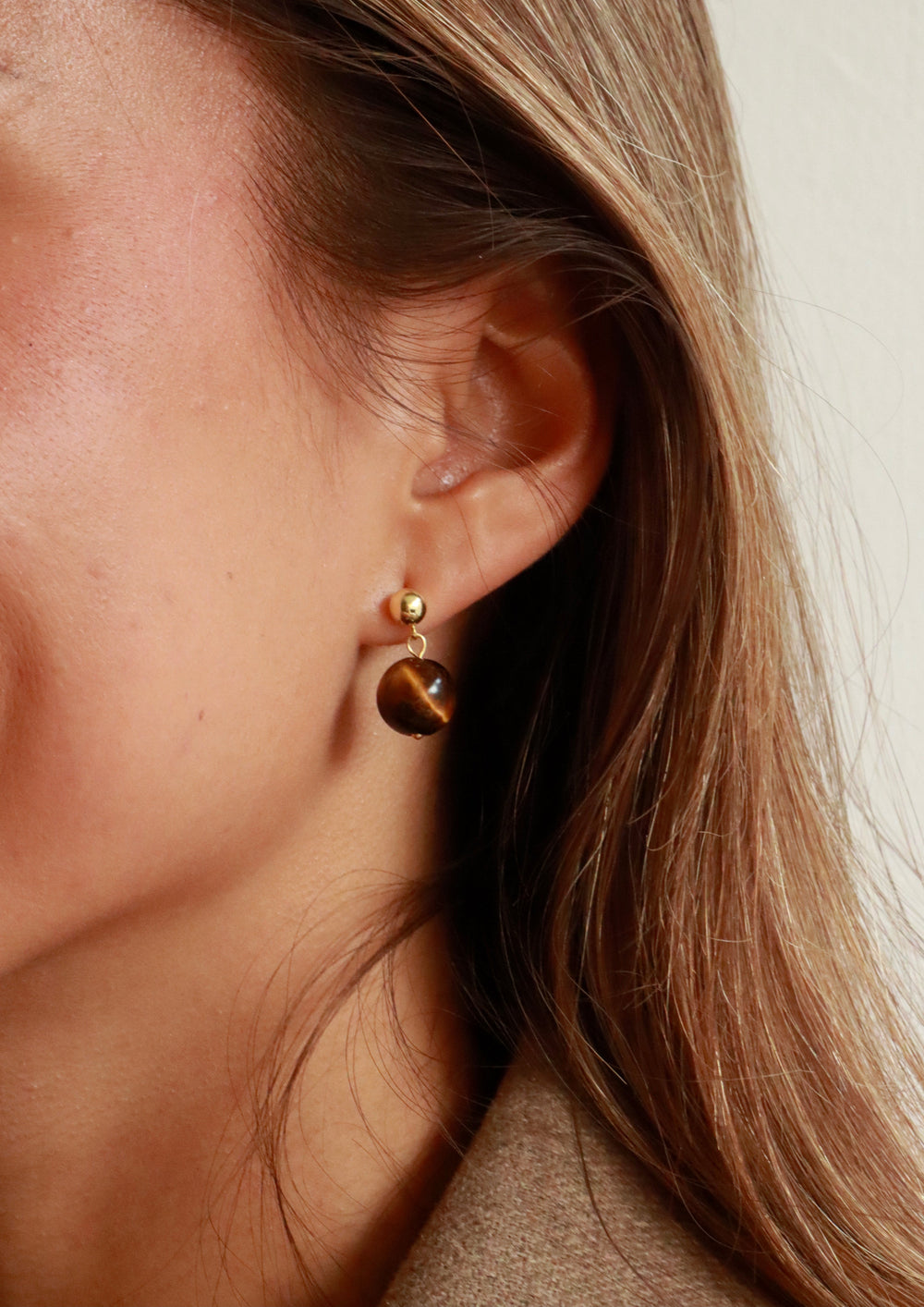Nora Earrings Tiger Eye