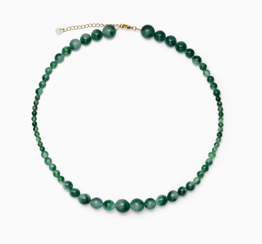 Vera Necklace Green Moss Agate