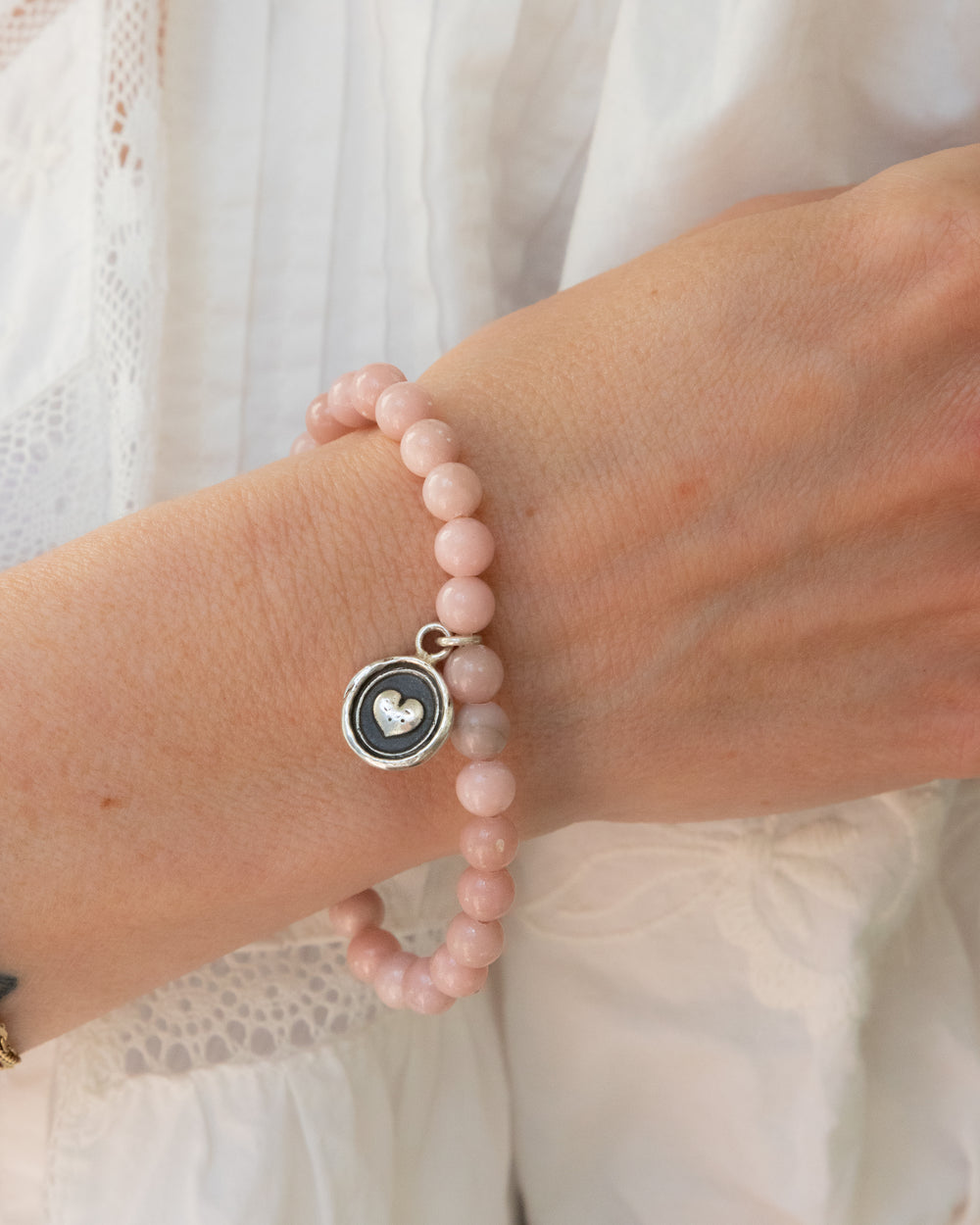 Loving Appreciation Talisman Stretch Stone Bracelet Pink Opal