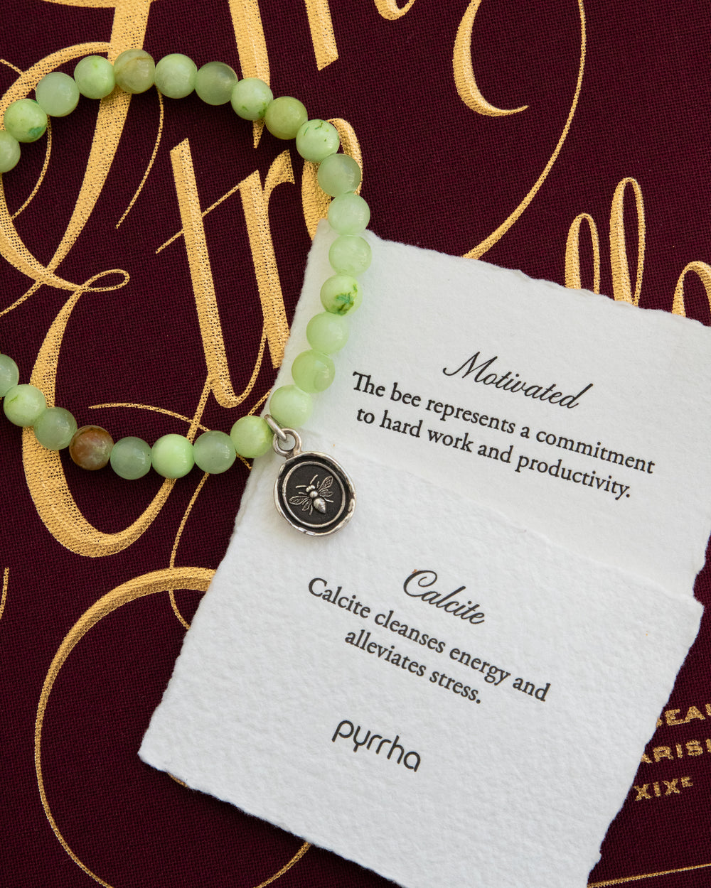 Motivated Appreciation Talisman Stretch Stone Bracelet Calcite