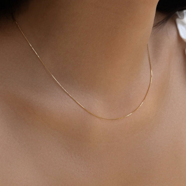 14K Baby Box Chain Necklace
