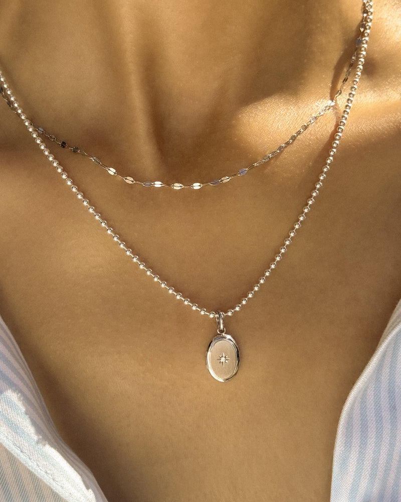 Ball Chain Necklace Silver