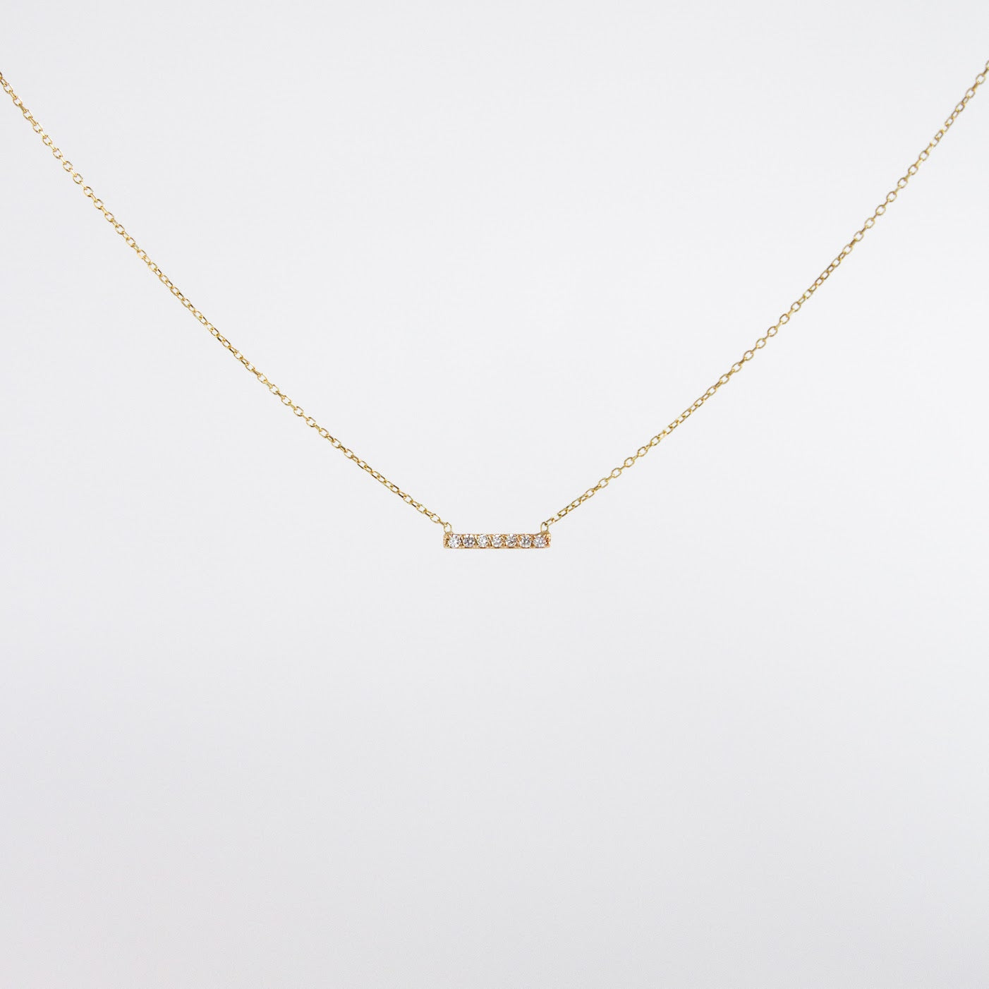 7-Diamond Bar Necklace
