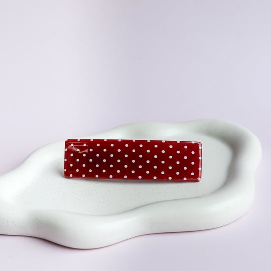 The Tara Hair Clip Red Polka Dot