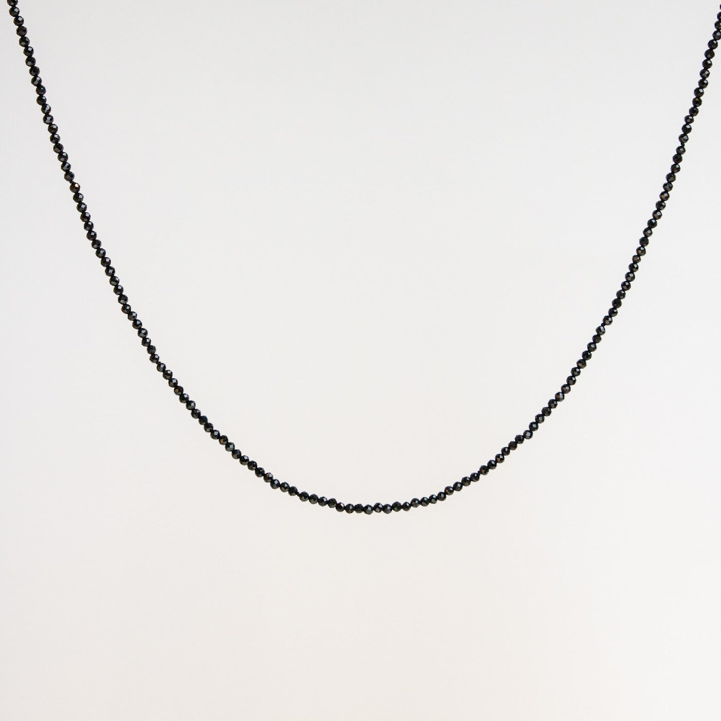 10K Petite Gemstone Necklace Black Spinel