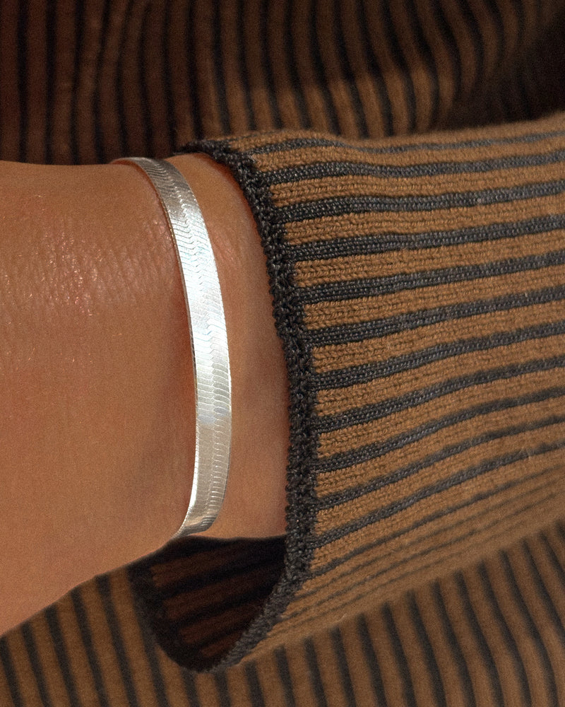 Boldest Herringbone Bracelet Silver