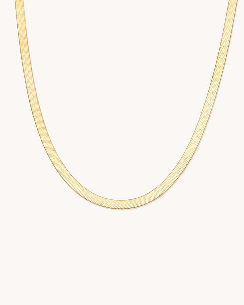 Boldest Herringbone Necklace Gold