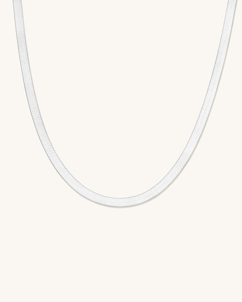 Boldest Herringbone Necklace Silver