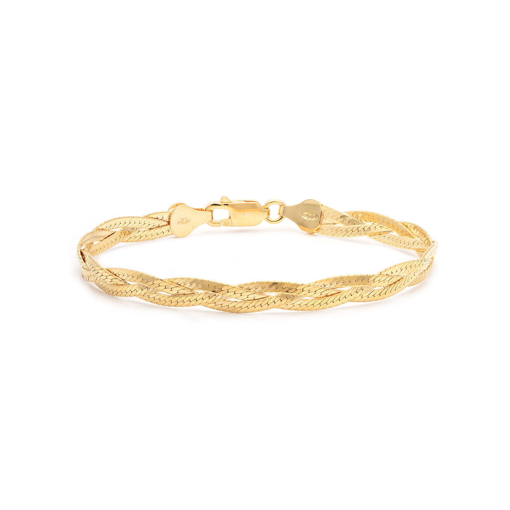 Braided Herringbone Bracelet Gold