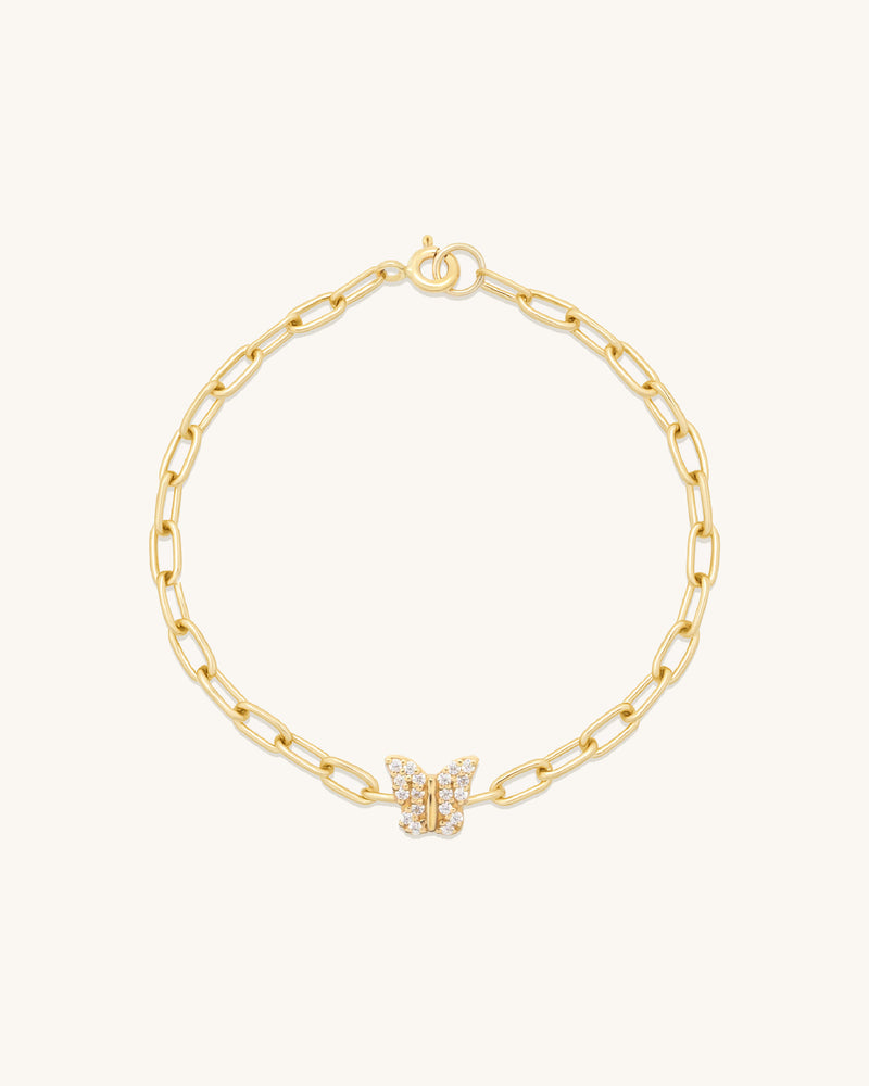 Butterfly Pavé Bracelet Gold