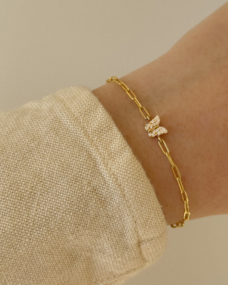 Butterfly Pavé Bracelet Gold