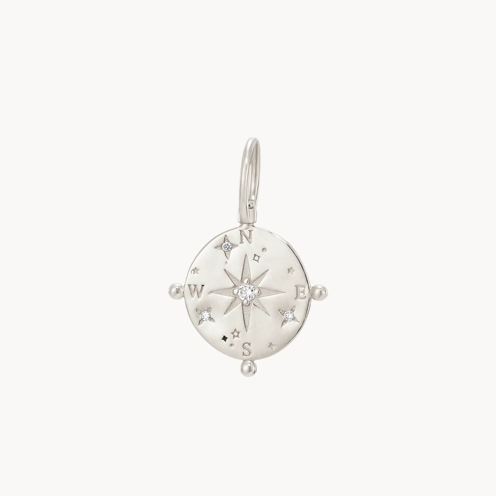 Cosmic Compass Charm Silver