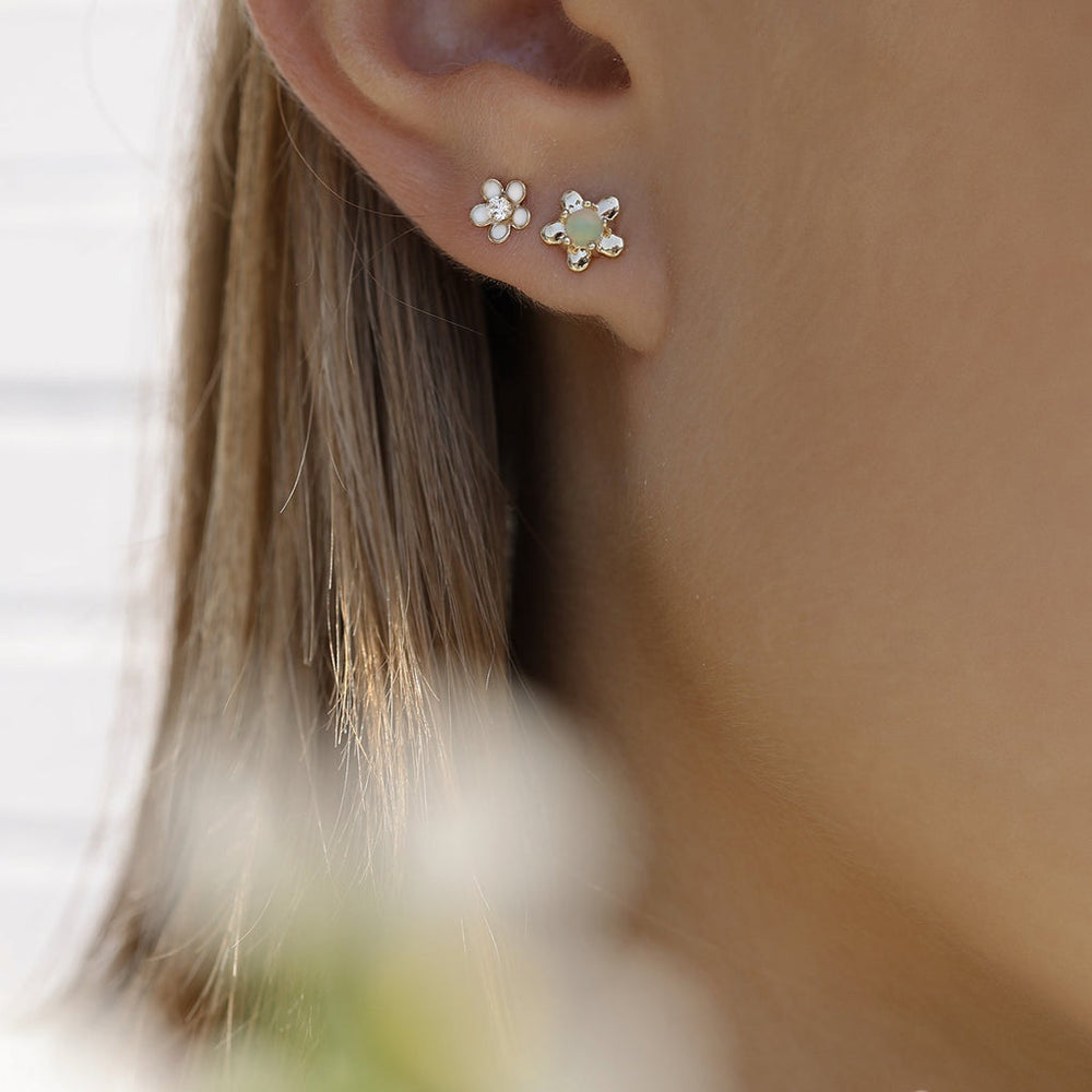 Daisy Studs Gold & Opal