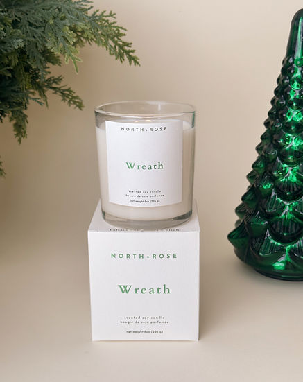 Wreath Holiday Candle