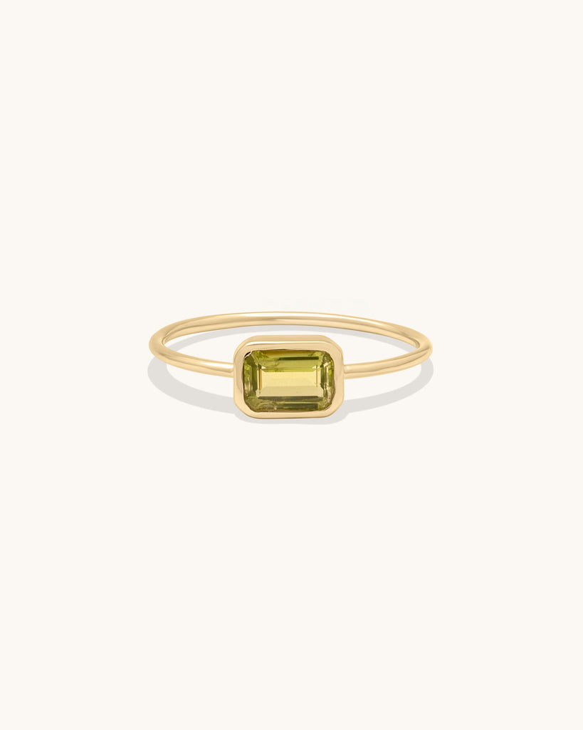 Emerald Cut Ring Peridot