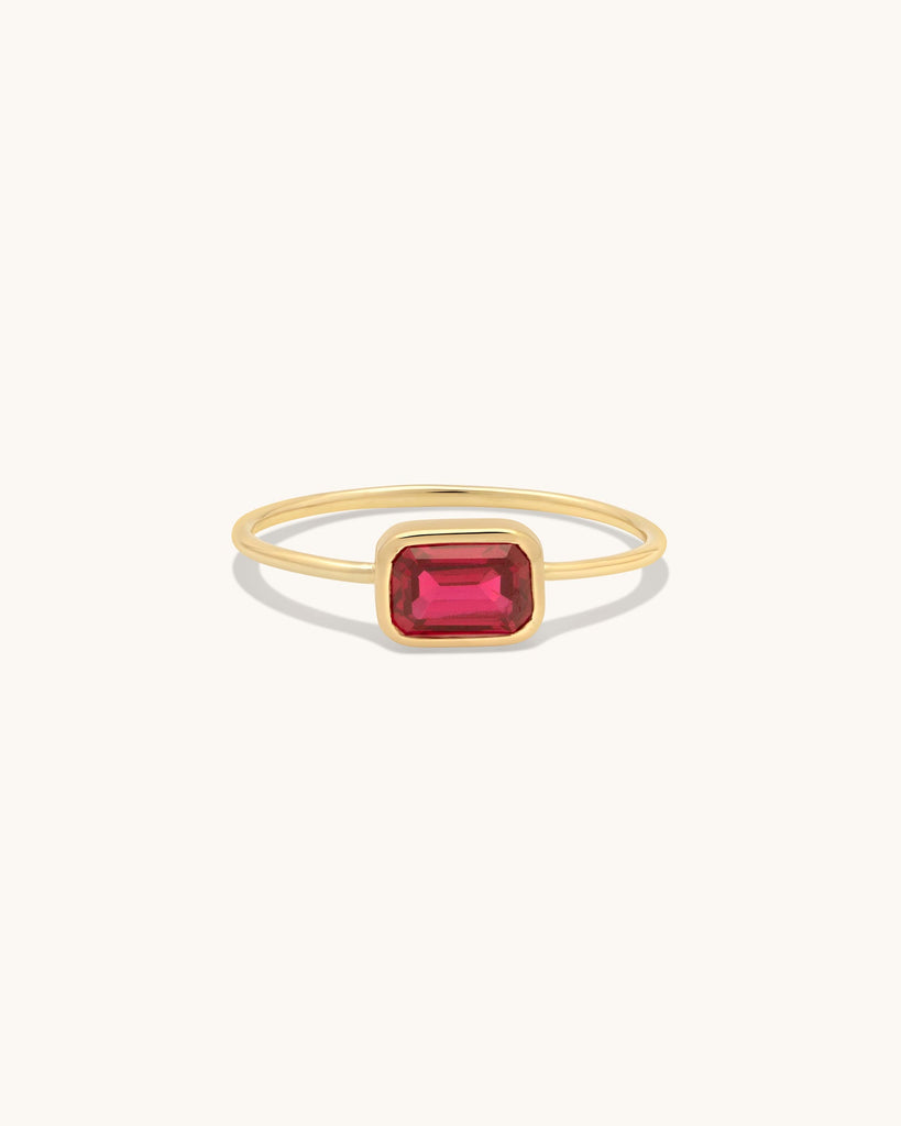 Emerald Cut Ring Ruby