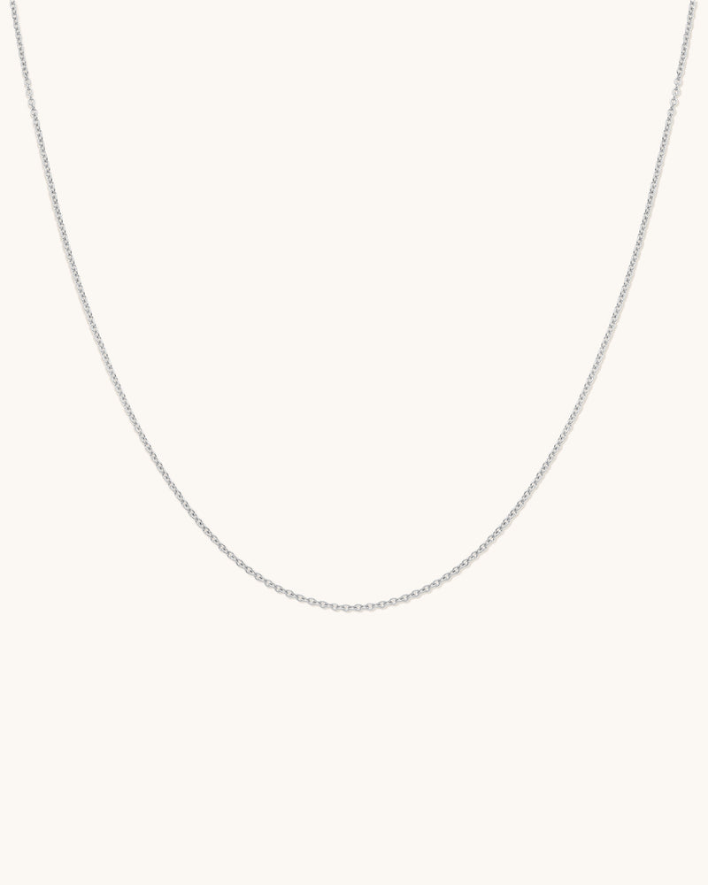 Extra Fine Cable Chain Necklace Silver