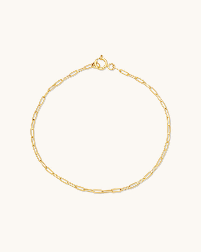 10K Flat Drawn Cable Chain Bracelet