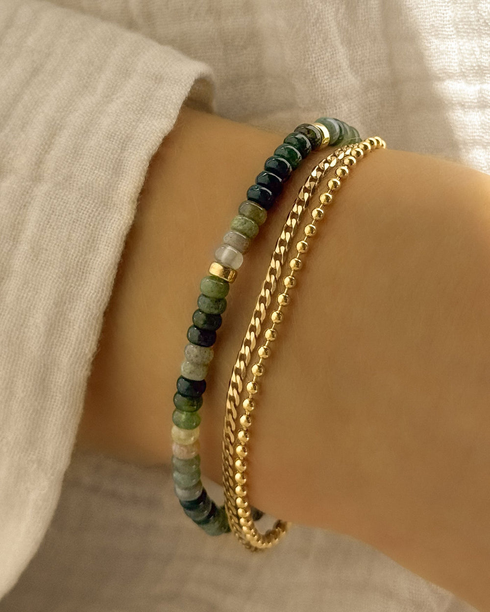 Gemstone Bracelet Green Agate