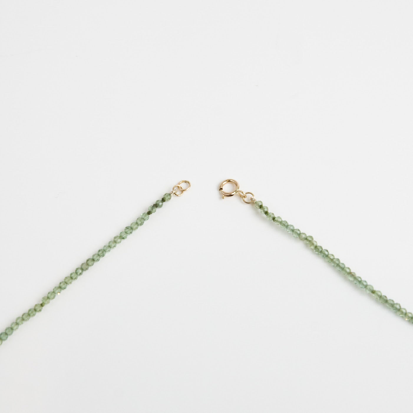 10K Petite Gemstone Necklace Green Apatite