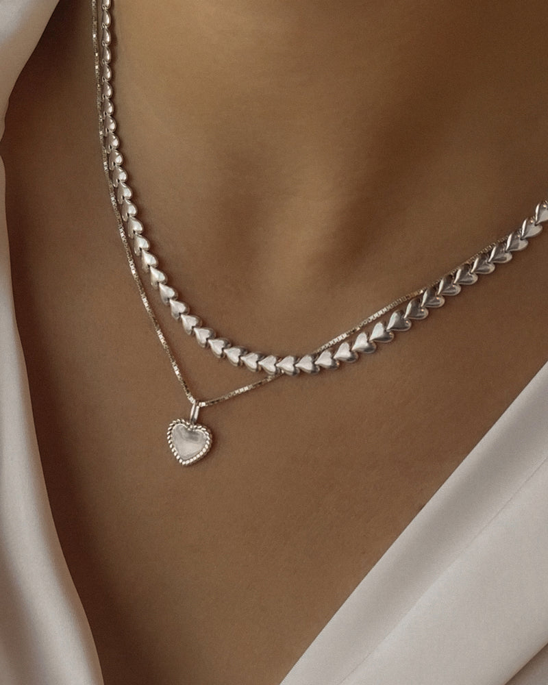 Herringheart Chain Necklace Silver