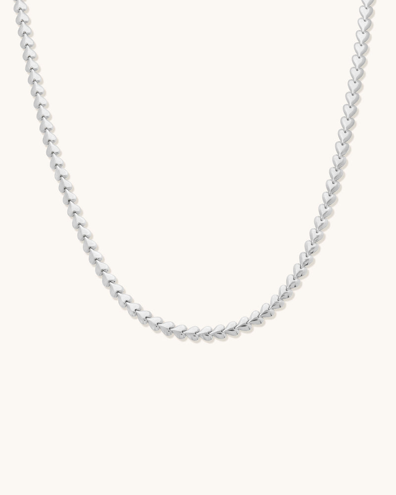 Herringheart Chain Necklace Silver