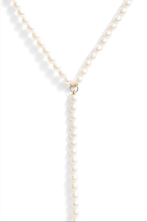 Keshi Pearl Lariat Necklace