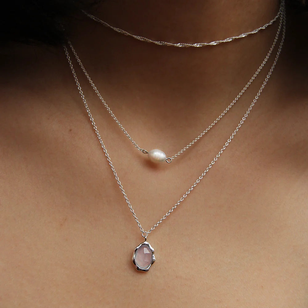 Blue Chalcedony Mood Neckalce
