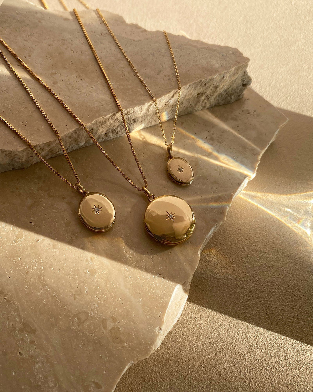 Petite Oval Diamond Locket Pendant