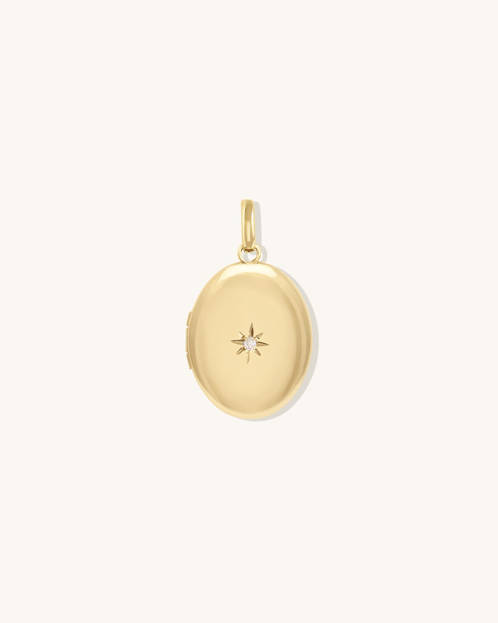 Oval Diamond Locket Gold