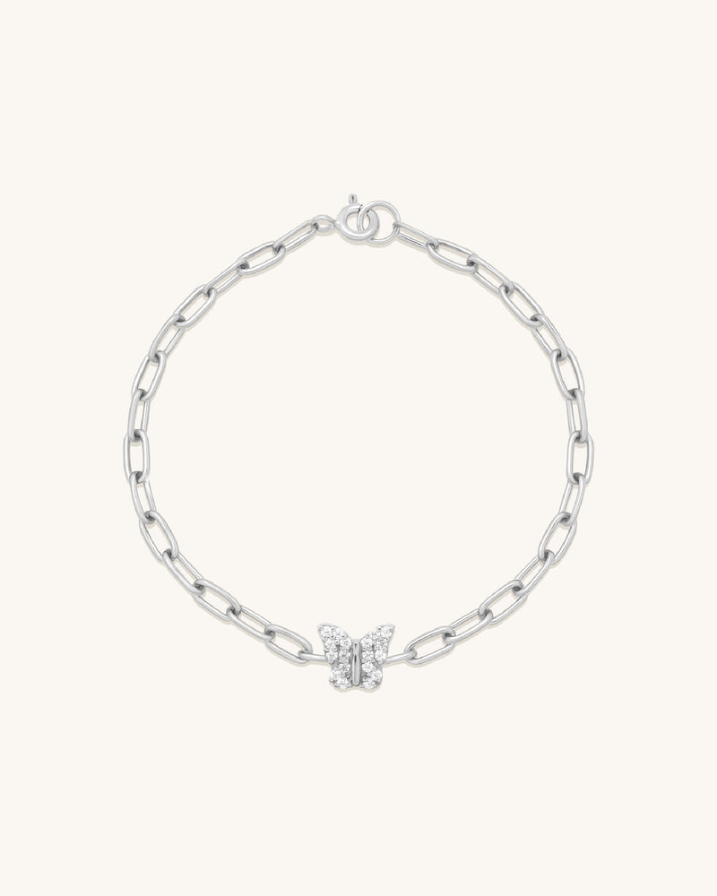 Butterly Pavé Bracelet Silver