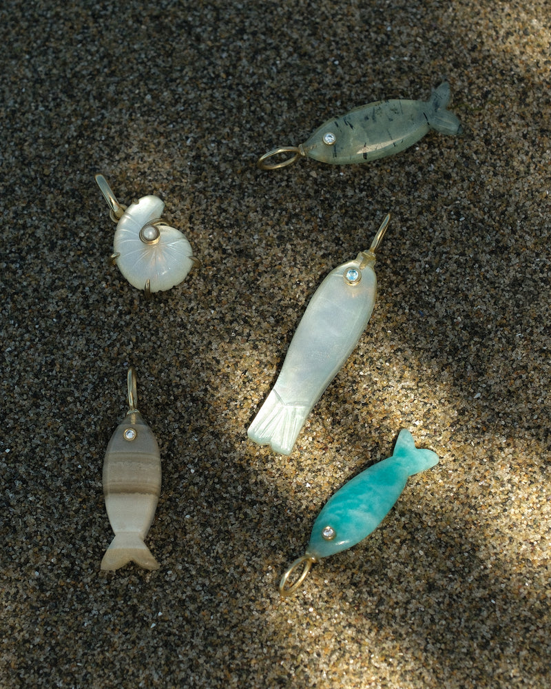 Stone Fish Pendant Agate