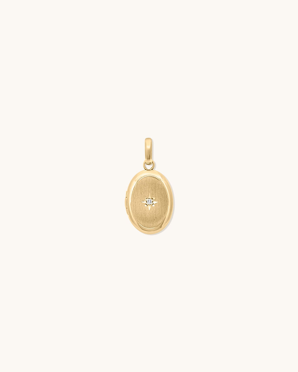 Petite Oval Diamond Locket Pendant