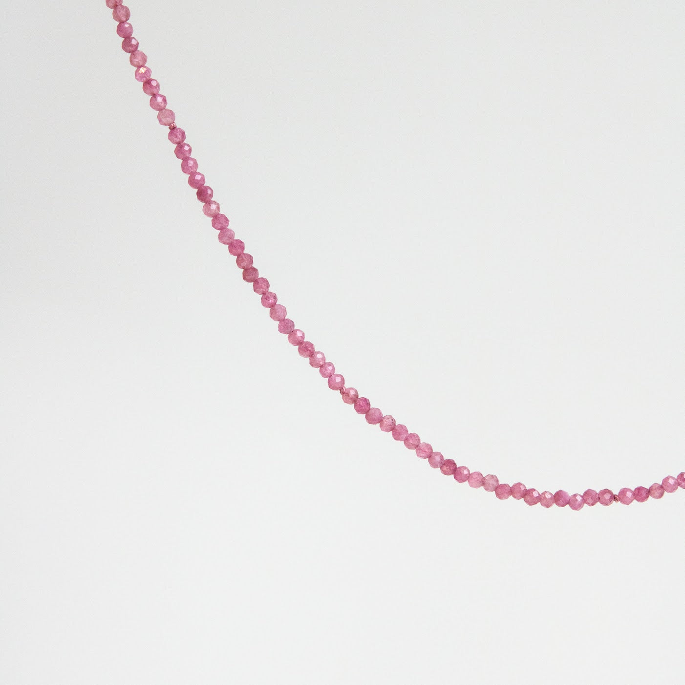 10K Petite Gemstone Necklace Pink Tourmaline