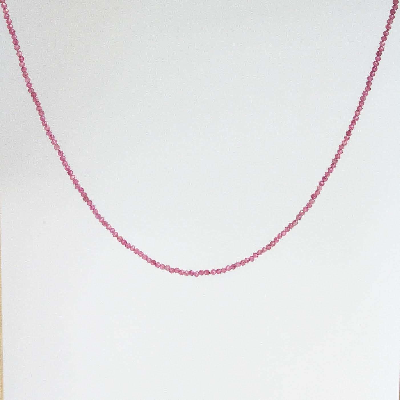 10K Petite Gemstone Necklace Pink Tourmaline