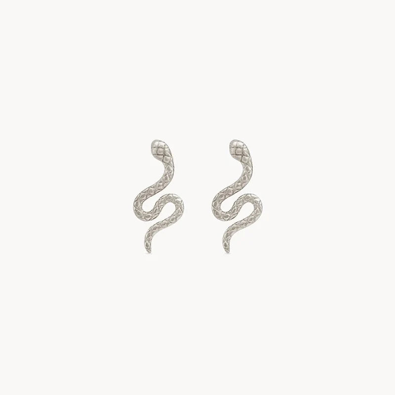 Revival Snake Earrings Silver
