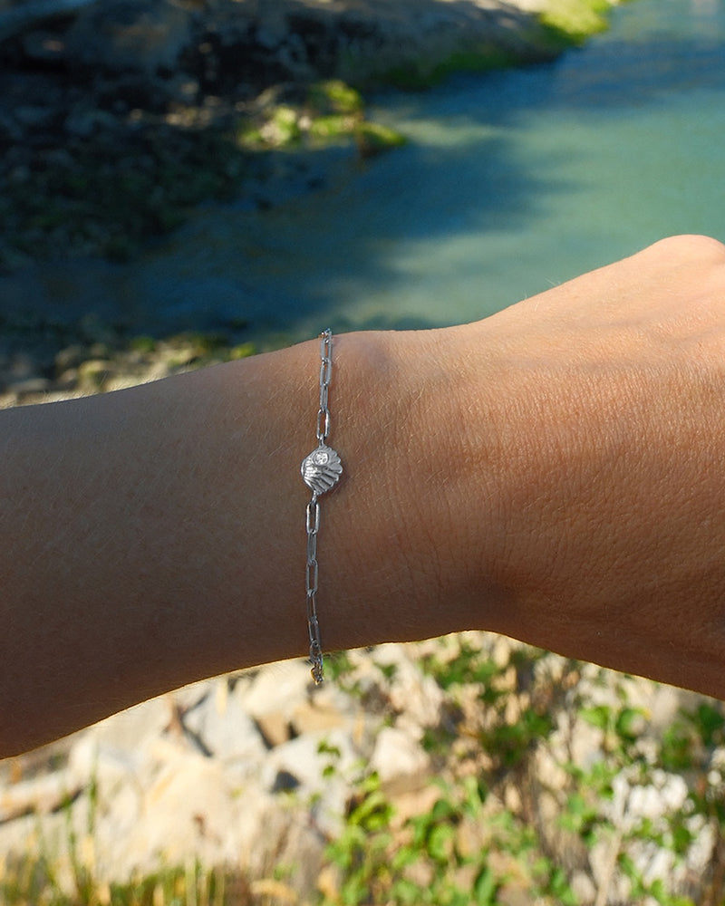 Shell Connector Bracelet Silver