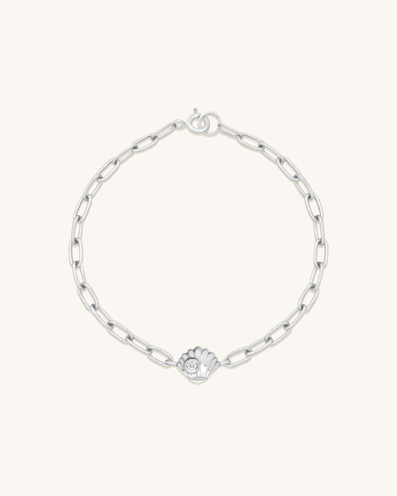 Shell Connector Bracelet Silver