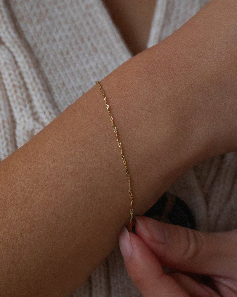 10K Singapore Chain Bracelet