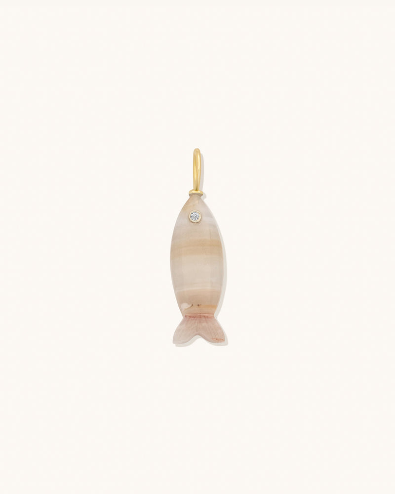 Stone Fish Pendant Agate