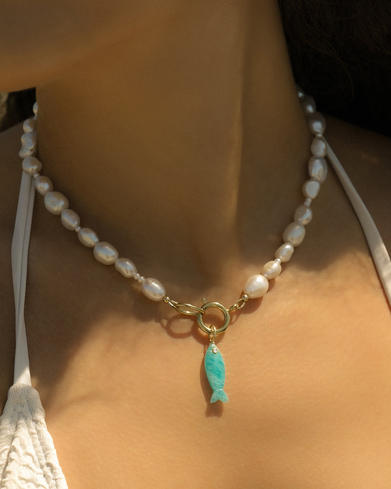 Stone Fish Pendant Amazonite