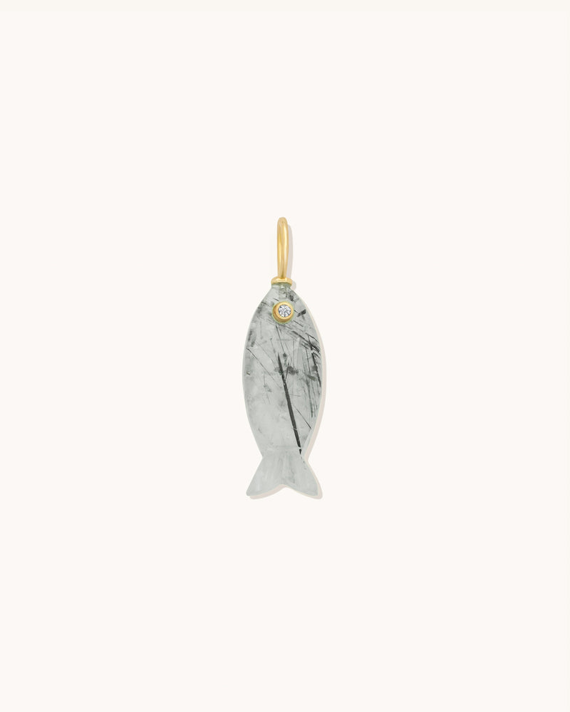 Stone Fish Pendant Prehnite
